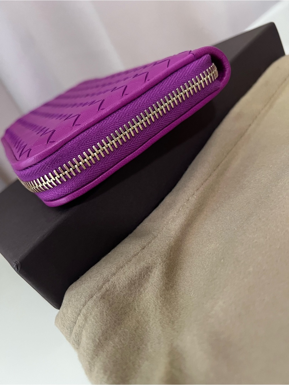 Bottega Veneta Purple Intrecciato Zip Around Wallet - Picture 5 of 10